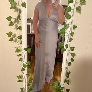 Jenny Yoo Luxe Satin "Courtney" Bridesmaid Dress, Size 16, Lilac Mist